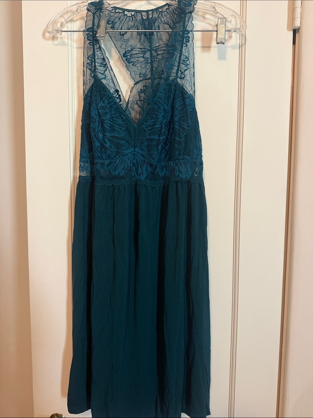 Soma Cool Night Teal Lace-Detail Nightgown